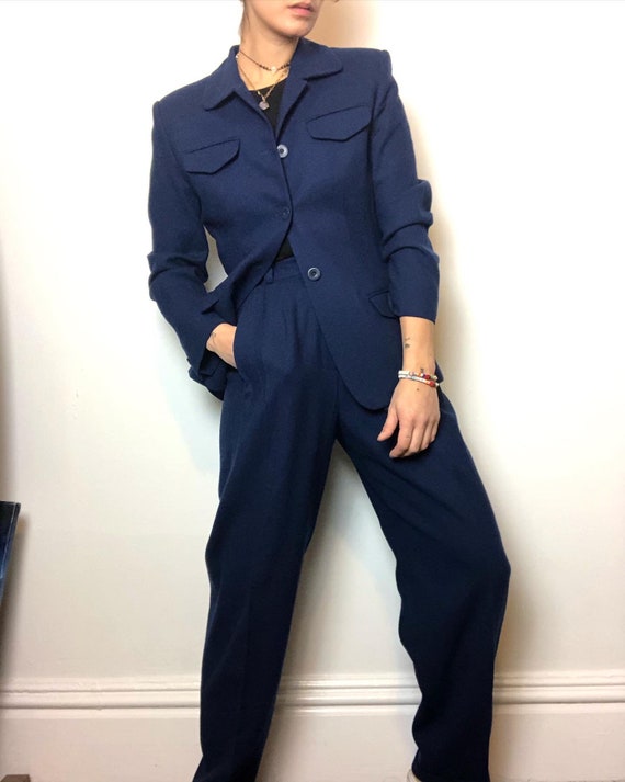 Vintage 100% wool minimalist suit set