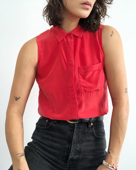 Vintage 100% silk sleeveless tank