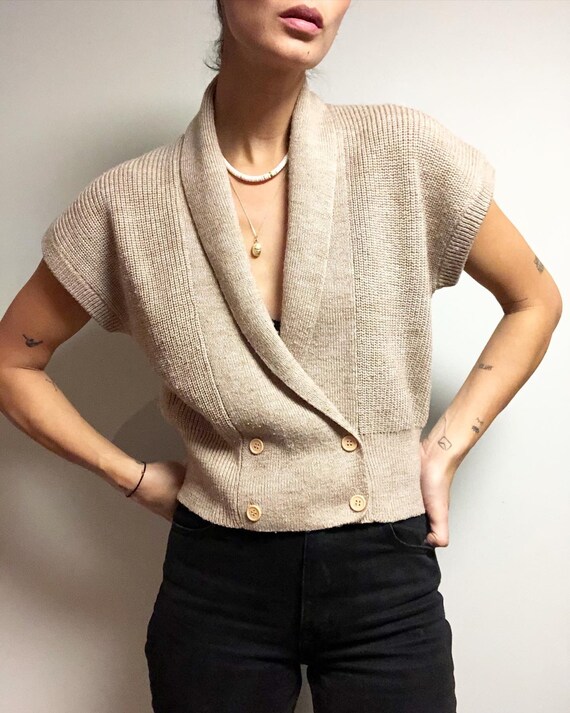Vintage Wool Blend Knit Cardigan