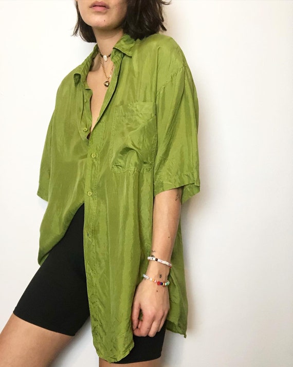Vintage 100% silk paper thin blouse
