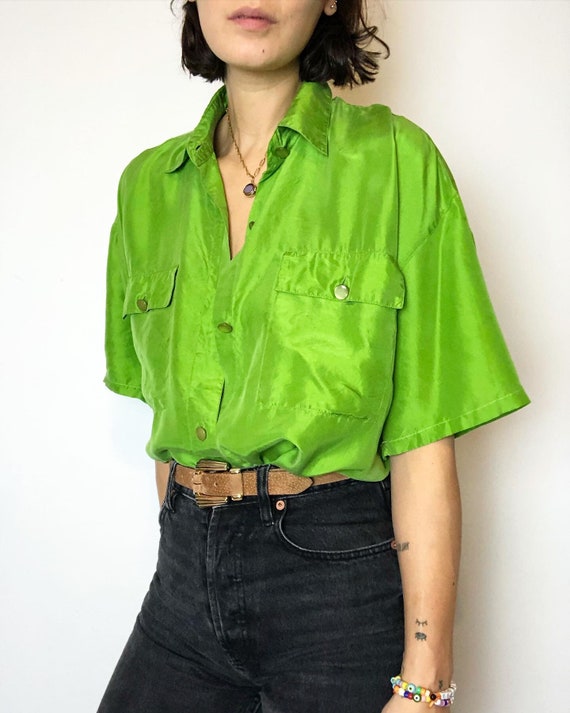 Vintage 100% silk paper thin blouse