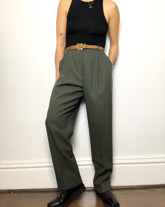 Vintage 100% wool high rise trouser