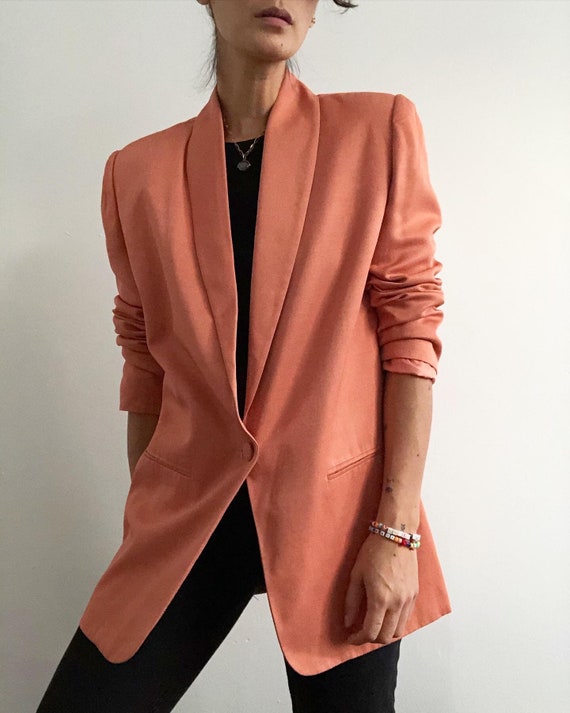 Vintage peach shawl collar blazer