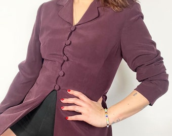 TP-M | blazer en soie | aubergine | millésime