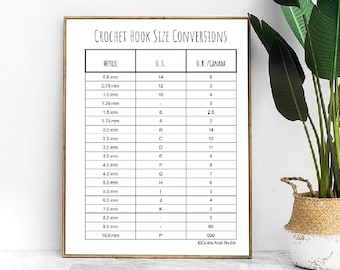Crochet Hook Conversion Chart Printable - Etsy