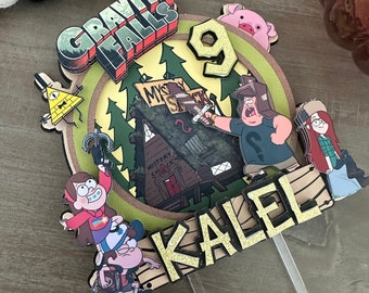 Gravity Falls Cake Topper, Gravity Falls Birthday , Gravity Falls Topper