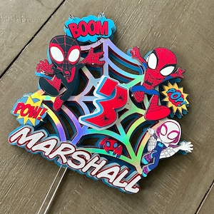 Spidey and Friends Cake Topper: Personalized Spider-Man Birthday