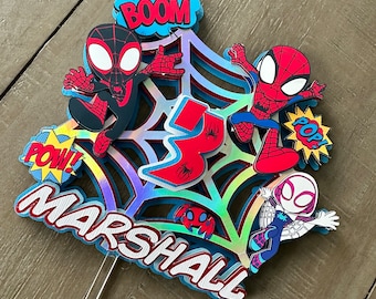 Spidey Topper , Spidey and his amazing friends, Spider-Man Birthday,