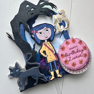 Coraline Cake Topper , Coraline Birthday, Coraline Theme , Coraline Decoration ,