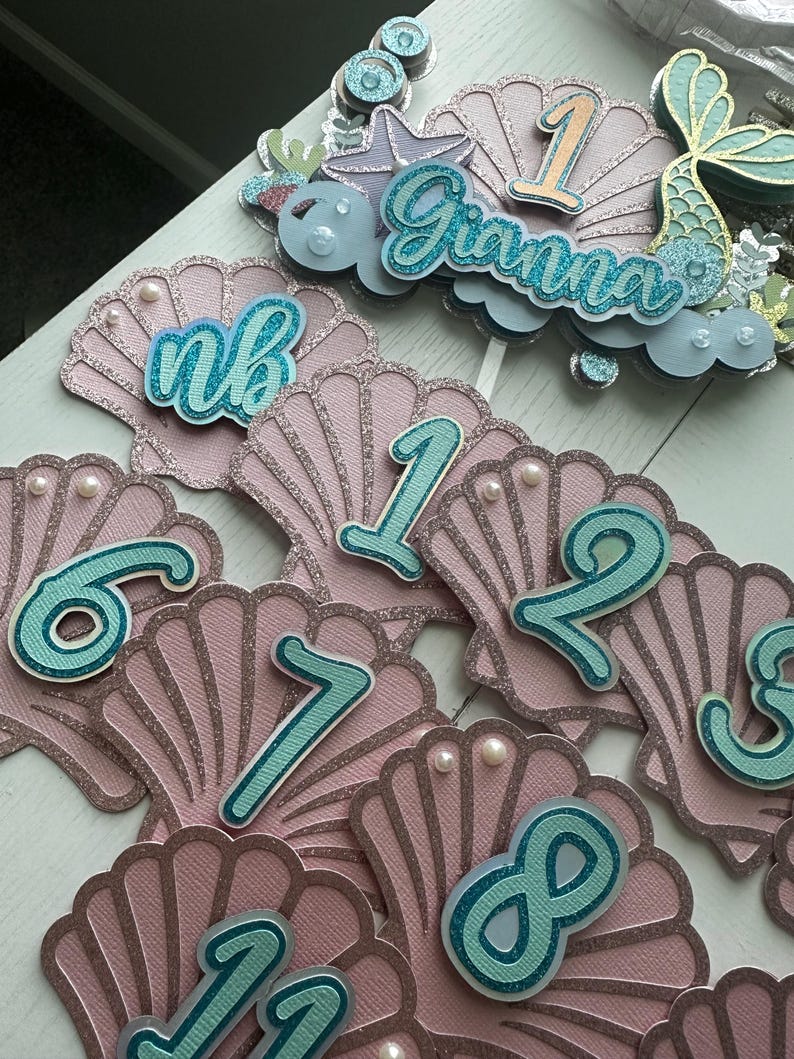 Adorno para pastel con forma de cola de sirena, decoración para fiestas bajo el mar, imagen 9