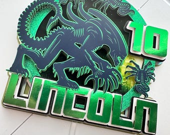 Adorno para tarta de cumpleaños de la película Alien: Tema del Xenomorfo