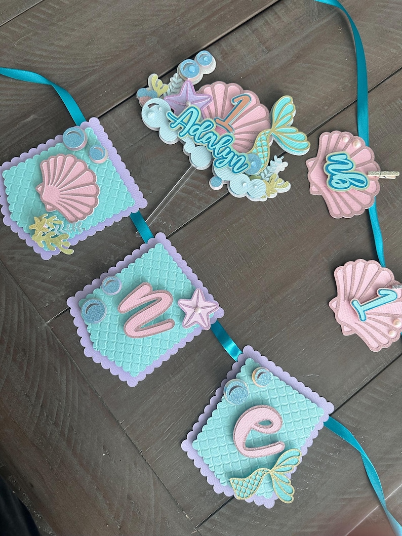 Adorno para pastel con forma de cola de sirena, decoración para fiestas bajo el mar, imagen 6