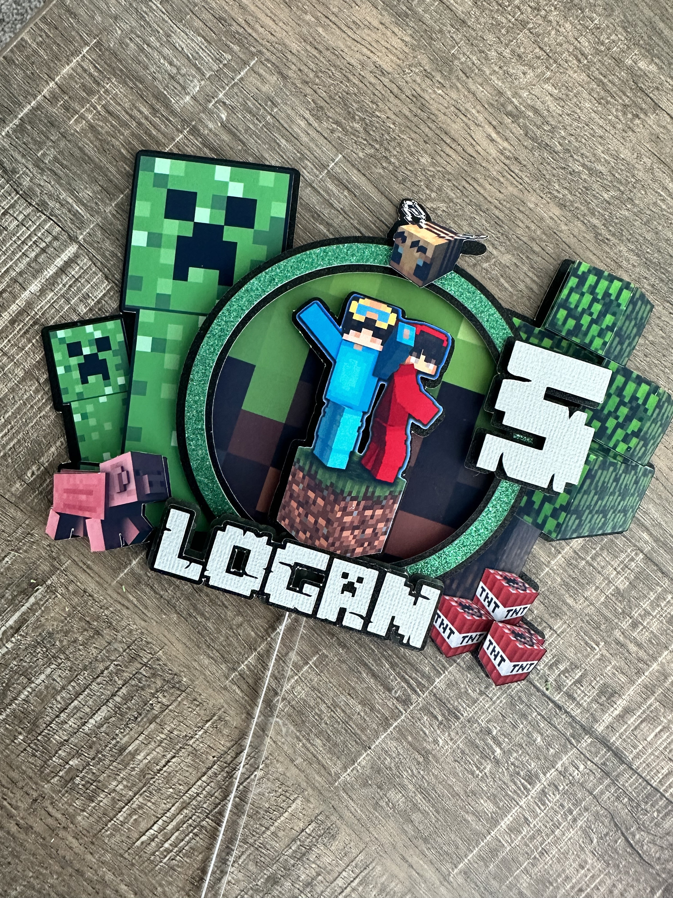 Topo de Bolo minecraft Personalizado - Topper decoração em Promoção na  Americanas