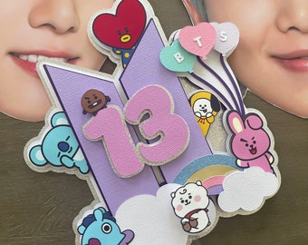 Adorno para pastel de BTS, adorno para pastel B21, B21, productos de BTS, cumpleaños de BTS