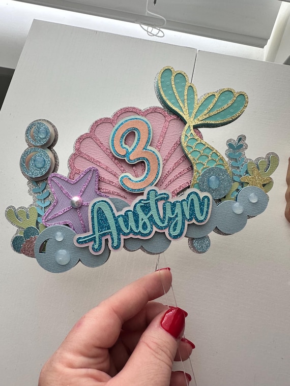 Mermaid Tail Cake Topper, Under the Sea Party Decor,