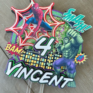 Spider-Man & Hulk Birthday Cake Topper