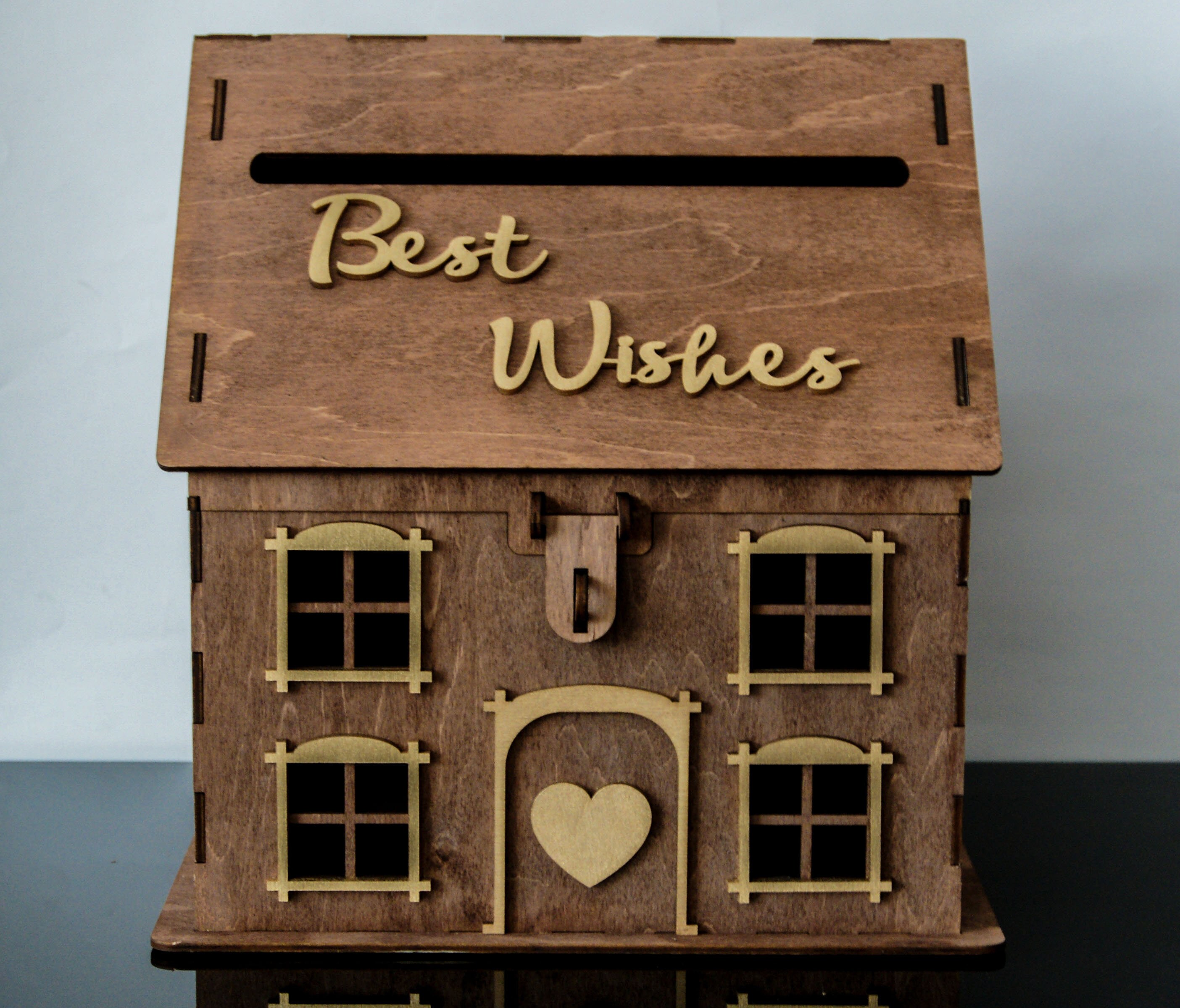 Wedding Card Box House Best Wishes Wedding Gift Card Holder Etsy