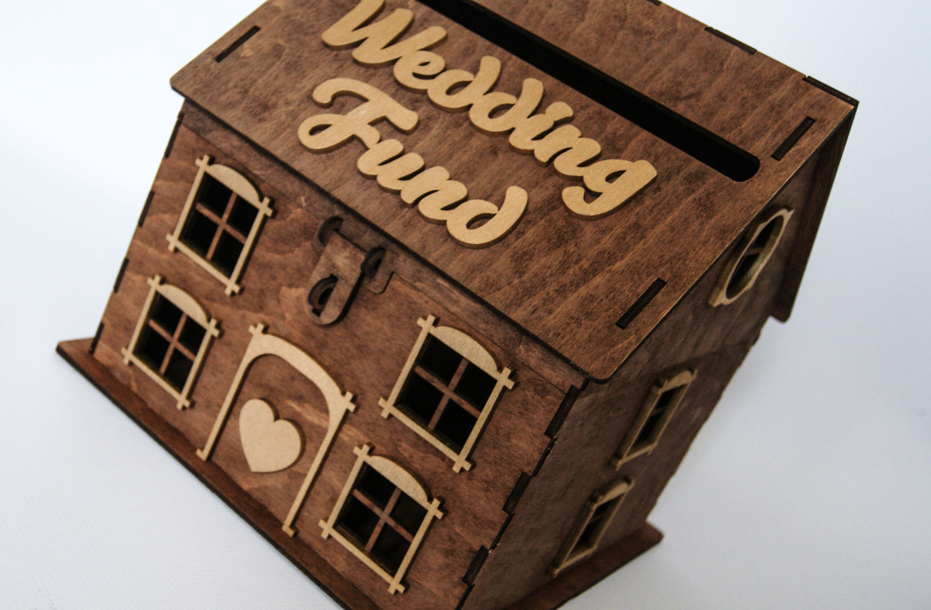 House card box for wedding Wood wedding card holder box Etsy