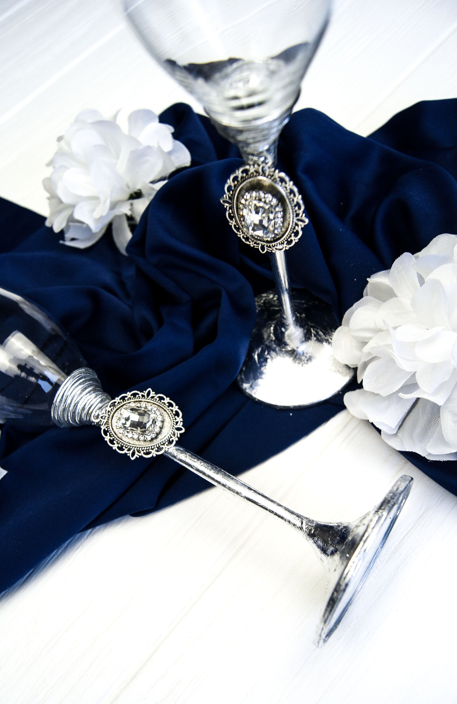 Personalized Glasses for Wedding Silver Wedding Toasting Etsy