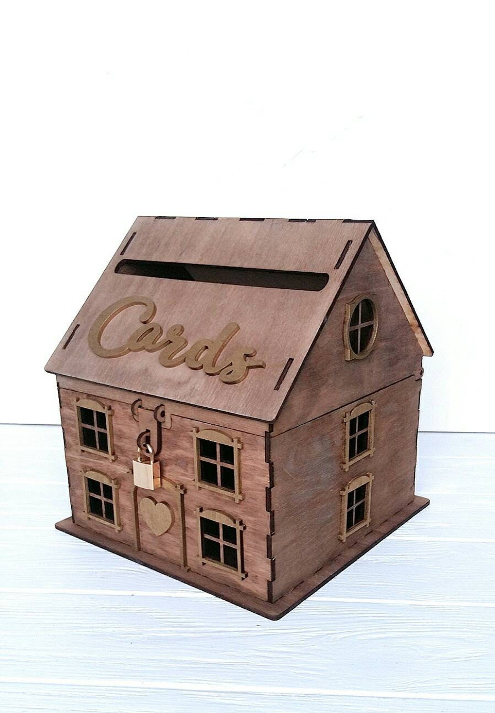 Wedding House Cards Box with Lock Wooden Gift Box Rustic Etsy