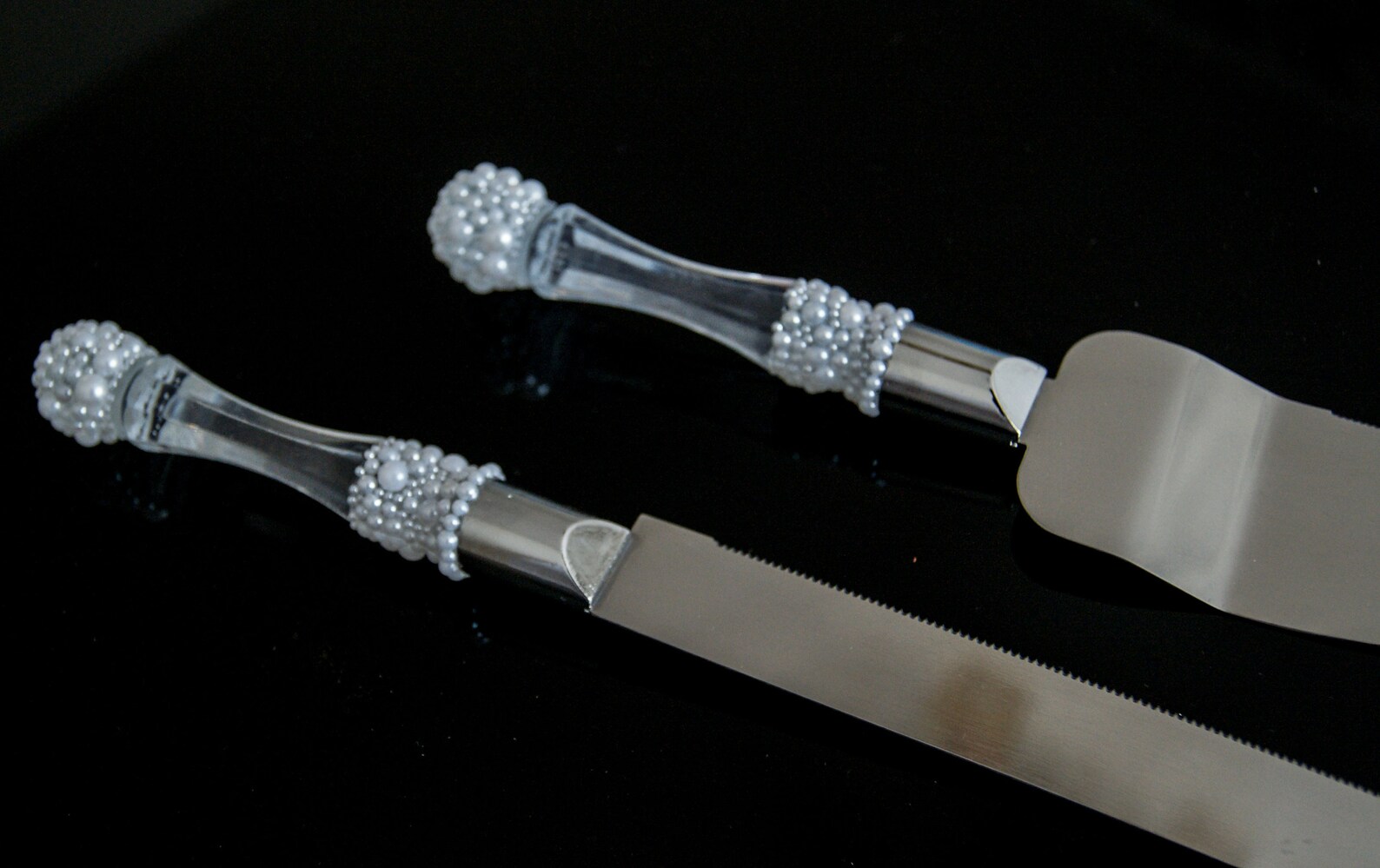Pearl Cake Server Set Wedding Cake Cutter Set Personalized Etsy