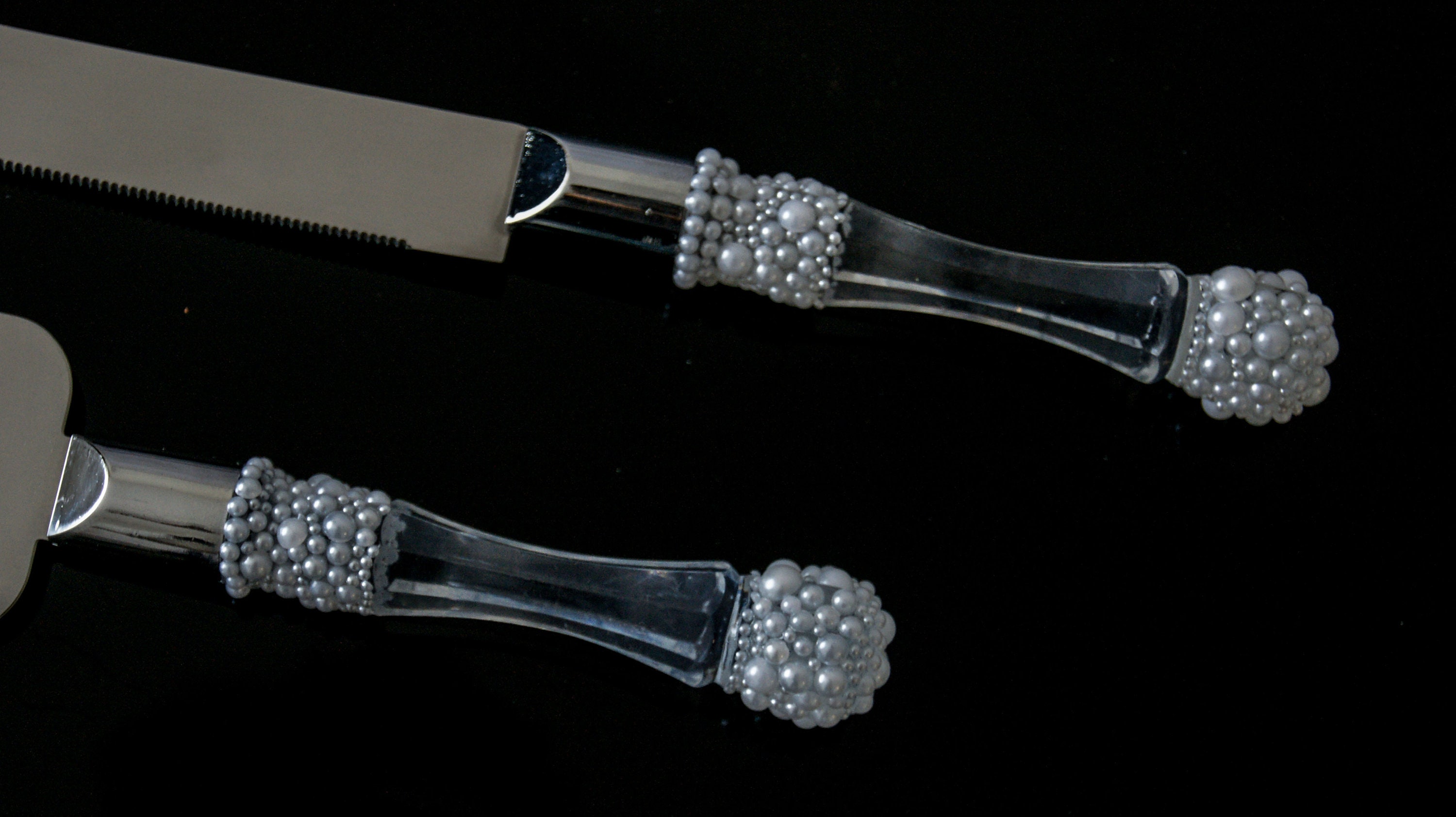 Pearl Cake Server Set Wedding Cake Cutter Set Personalized Etsy