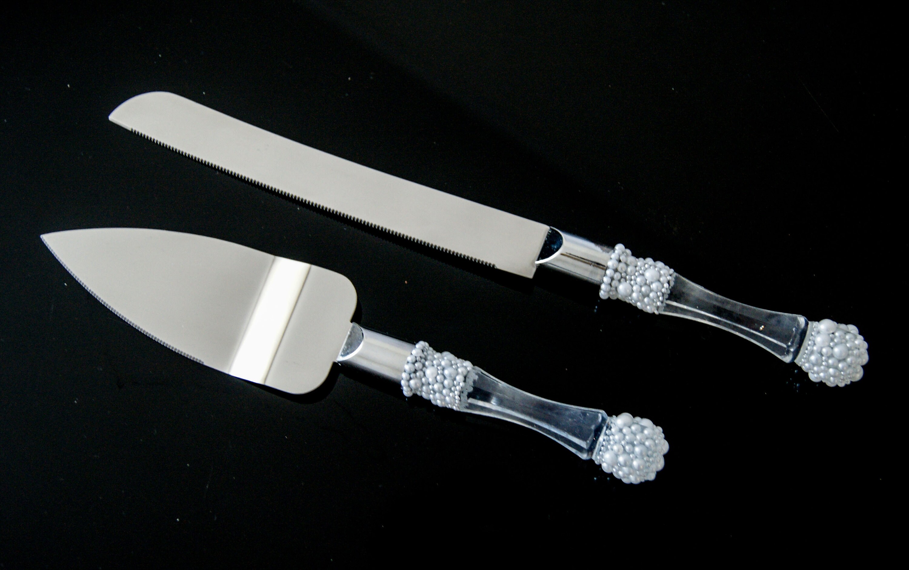 Pearl Cake Server Set Wedding Cake Cutter Set Personalized Etsy