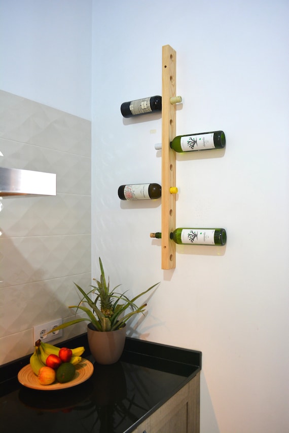 Botellero vino, Botellero pared vertical, Botellero 10 botellas, Decoración  pared con botellas, Regalo, wine lovers gift, wine rack wall