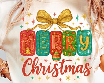 Preppy Merry Christmas PNG | Girly Cozy Winter Sublimation Design, Cute Holiday Family Shirt, Pink Festive Xmas Digital Download