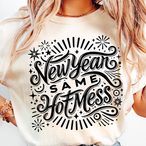 Año nuevo con el mismo desastre Svg, Nochevieja Svg, Diseño de sublimación de año nuevo, Cricut / Silhouette Studio, Archivo de corte, Clipart, Imprimible