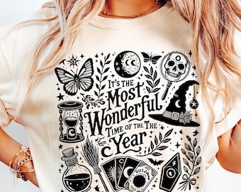 It&#39;s The Most Wonderful Time Of The Year Svg, Witch Svg, Halloween Png, Retro Halloween Png, Halloween Svg, Spooky Season Halloween designs