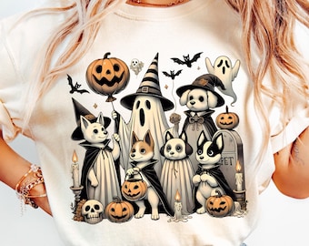 Retro Ghost Dog PNG, Halloween Ghost Dog Png, Spooky Season PNG, Cute Boo Dog Halloween Png, Halloween Pumpkin Dog Png, Dog Halloween Png