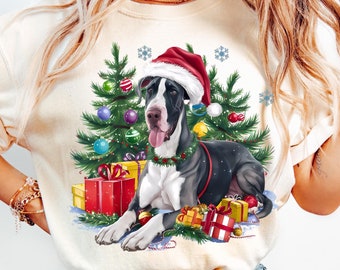 Christmas Great Dane Dog Png Sublimation Design Download, Christmas Great Dane Dog Png, Merry Christmas Dog , Happy Christmas Png
