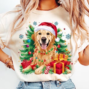 Christmas Golden Retriever Dog Png Sublimation Design Download, Christmas Dog Png, Merry Christmas Png,Happy Christmas Png,Digital Download