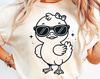 Ente mit Sonnenbrille Vektor Clipart, Ente SVG, Ente mit Sonnenbrille svg, Ente Silhouette png, Sublimationsdesign, Ente Schnittdatei
