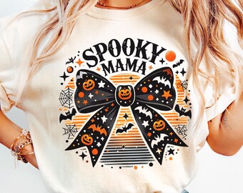 Coquette Halloween Png, Spooky Mama Png, , Spooky Season Png, Retro Halloween Png, Fall Png, Halloween Shirt Sublimation Designs Png