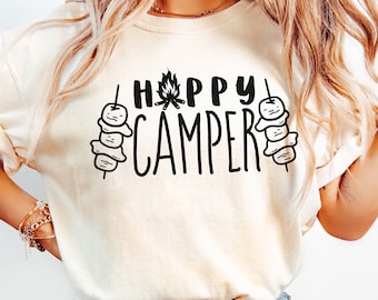 Campista feliz SVG, Sublimación de camping SVG, Al aire libre SVG, Aventura SVG Malvavisco SVG Bandera de campamento SVG, Cubo de campamento SVG, Archivos de corte, Cricut, Png