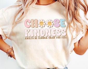 Wybierz Kindness Png, Bądź miły Png, Retro Png Sublimacja, Koszulka Kindness Png, Modny nadruk na koszulce, Inspirujące Png, Natychmiastowe pobieranie
