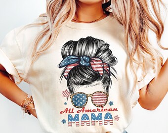 All American Mama Png, 4 de Julho Png, Quatro de Julho Png, Camisa patriótica png, Dia da Independência png, Arquivos digitais de sublimação para download