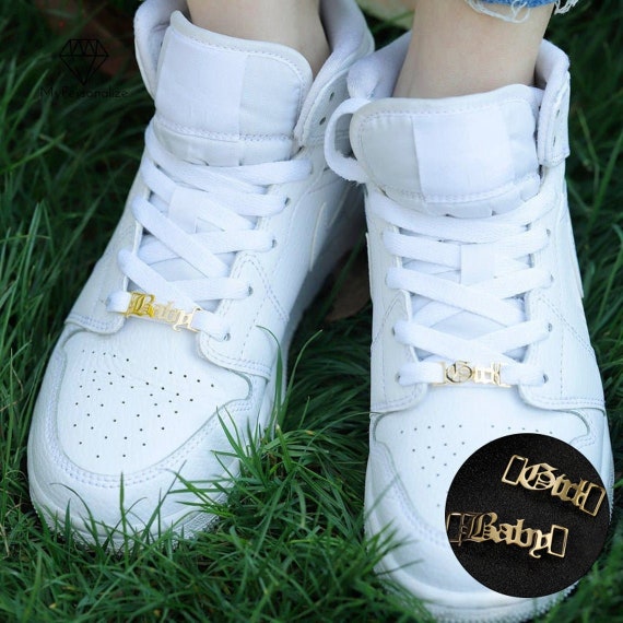 CUSTOM NAME Shoelace Charm Couple Shoe Buckle Personalized Etsy