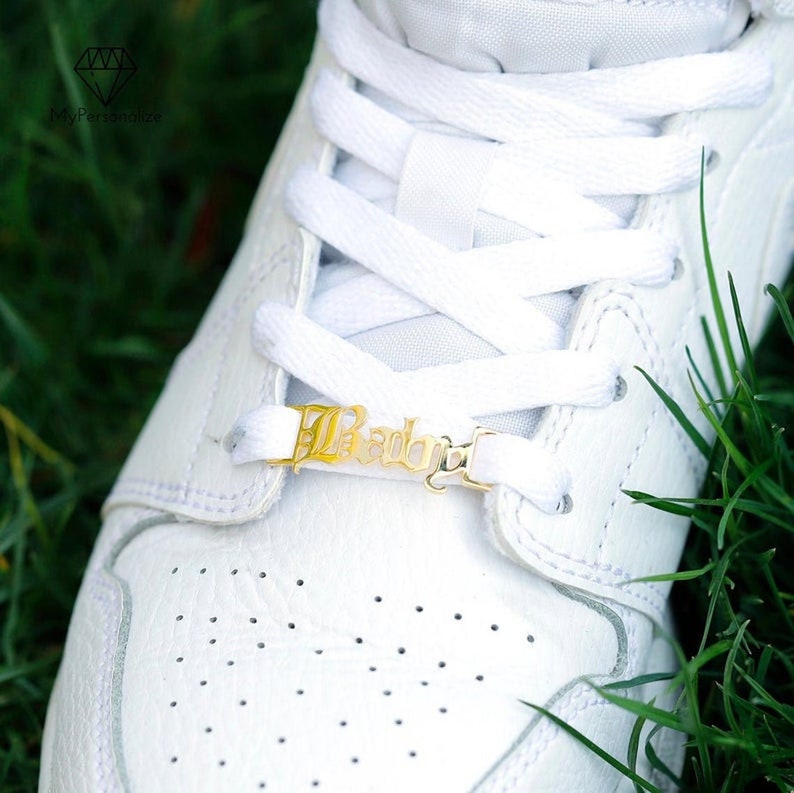 CUSTOM NAME Shoelace Charm Couple Shoe Buckle Personalized Etsy