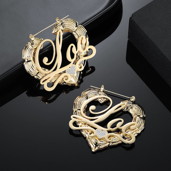 Beige - Handcrafted Three Vertical Bamboo Earrings main image 0