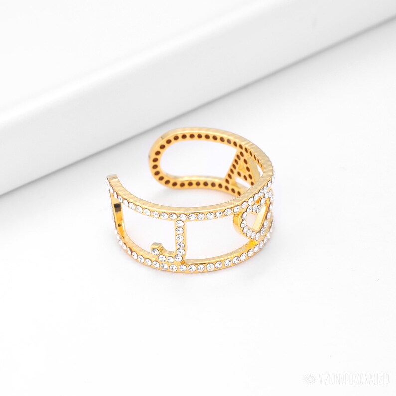 Custom Letter Ring Gold Filled Ring Initial Ring Personalized Initial Ring Personalized Signet ring Dainty Initial Heart Ring