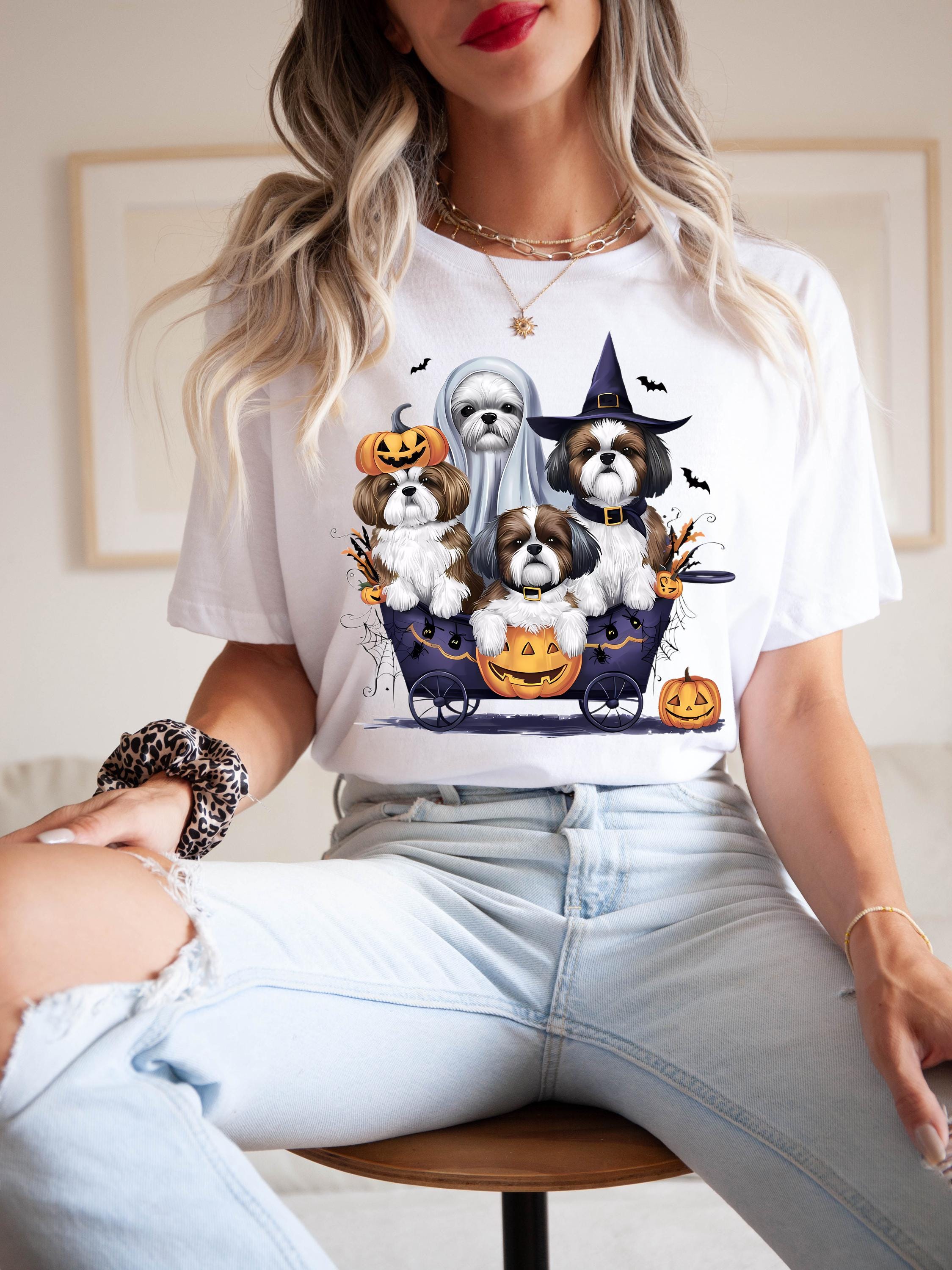 Shih Tzu Ghost Dog PNG, Spooky Dog Sweatshirt Png, Halloween Dog Png ...