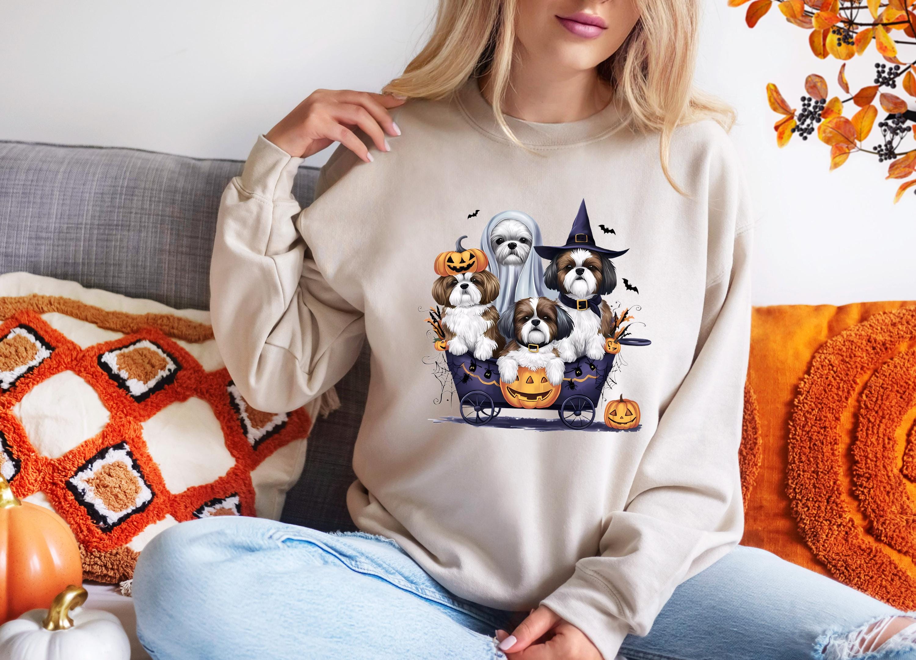 Shih Tzu Ghost Dog PNG, Spooky Dog Sweatshirt Png, Halloween Dog Png ...