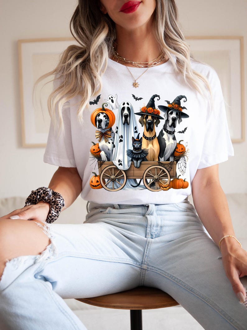 Great Dane Ghost Dogs Png Sublimation Design Download, Halloween Dog ...