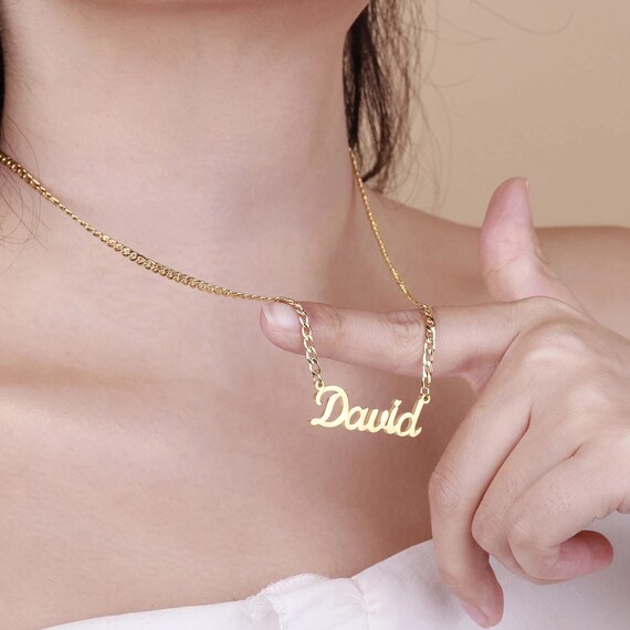 Tiny Name Necklace Nameplate Necklace 