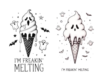 Soy Freakin Melting Sublimation Design Svg &Png - Camiseta, Retro Svg, Skull Svg, Ghost png, Summer png, Trendy summer png, Halloween Summer