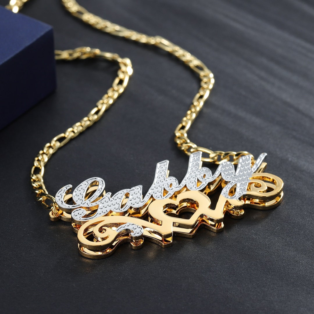 Personalized 18K Gold Name Necklace Gold Filled Double Plated Etsy
