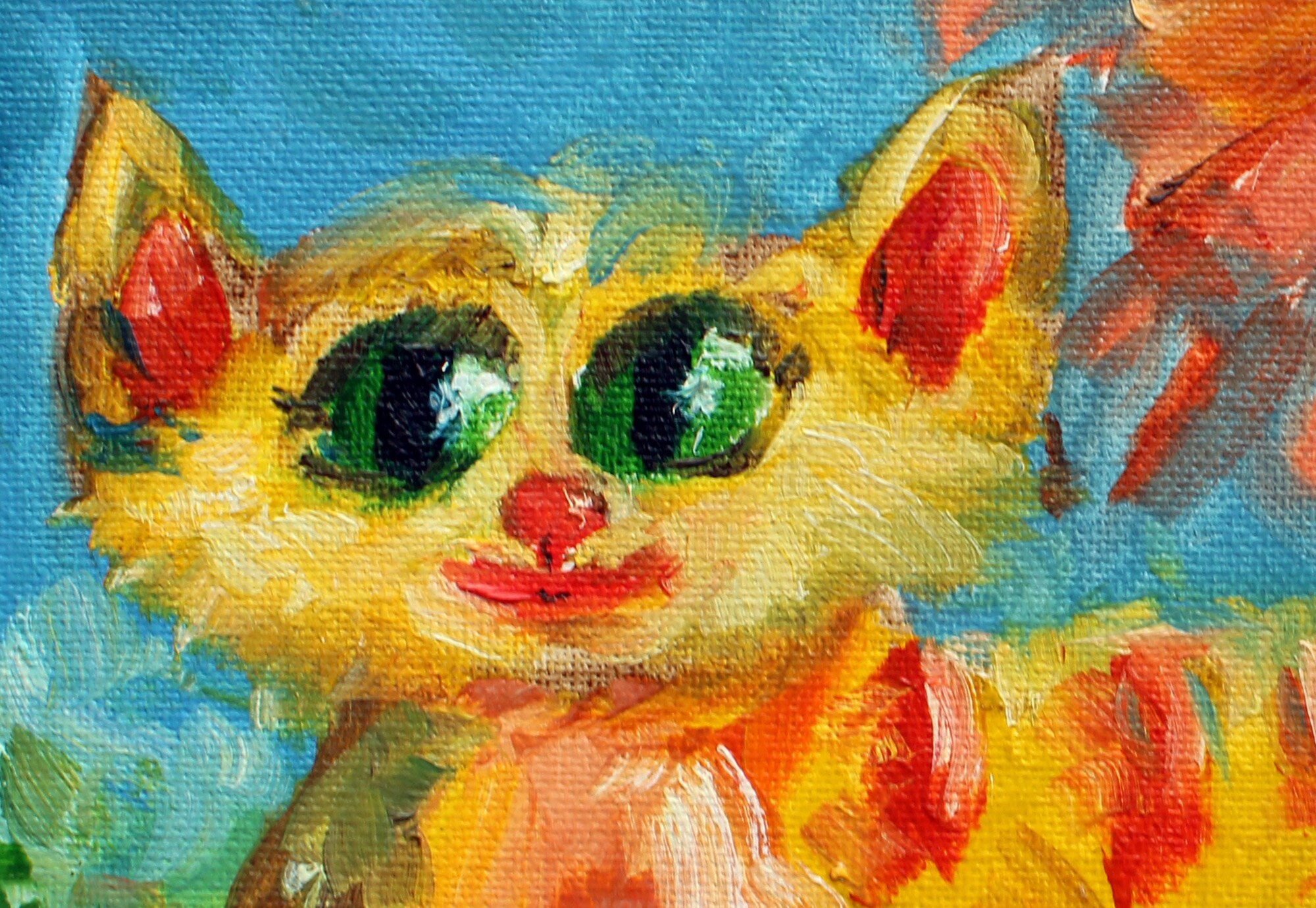 Cat Painting Kitten Original Art Kids Room Wall Art Small Etsy